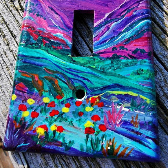 Handpainted Plastic Light Switch Plate - Picture 5 of 12